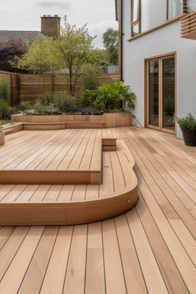 a photo of wood decking